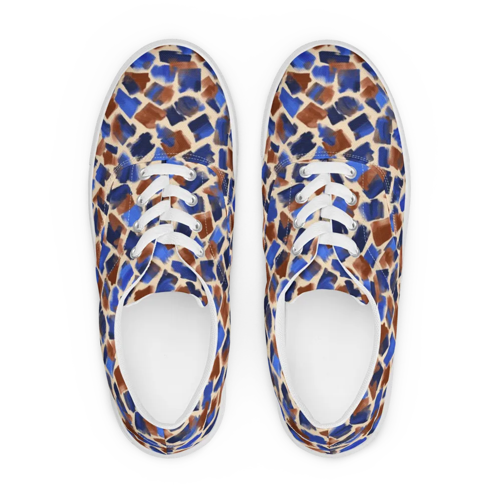 Painter’s Scatter on Men's Lace-Up Canvas Shoes — Front