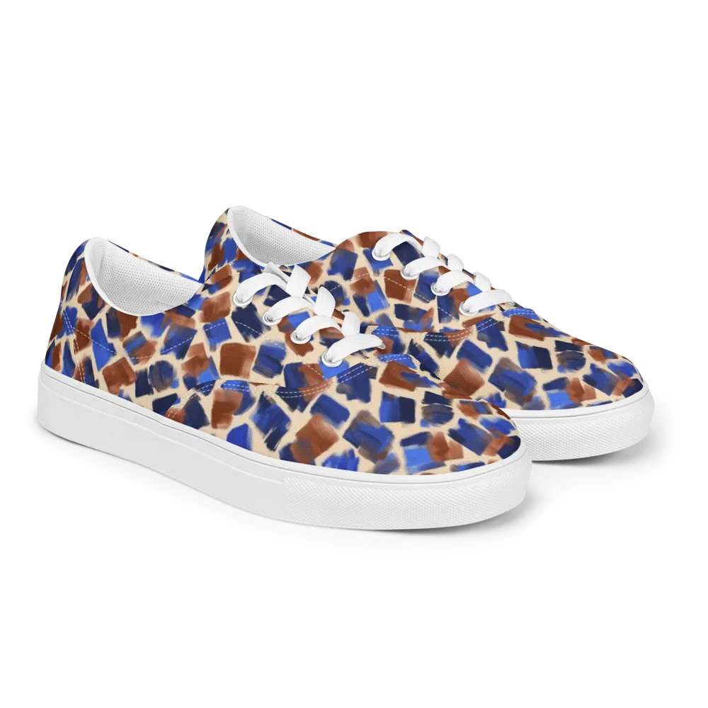 Painter’s Scatter on Men's Lace-Up Canvas Shoes — Right Front