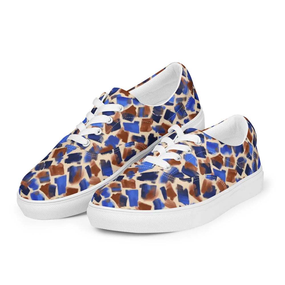 Painter’s Scatter on Men's Lace-Up Canvas Shoes — Left Front