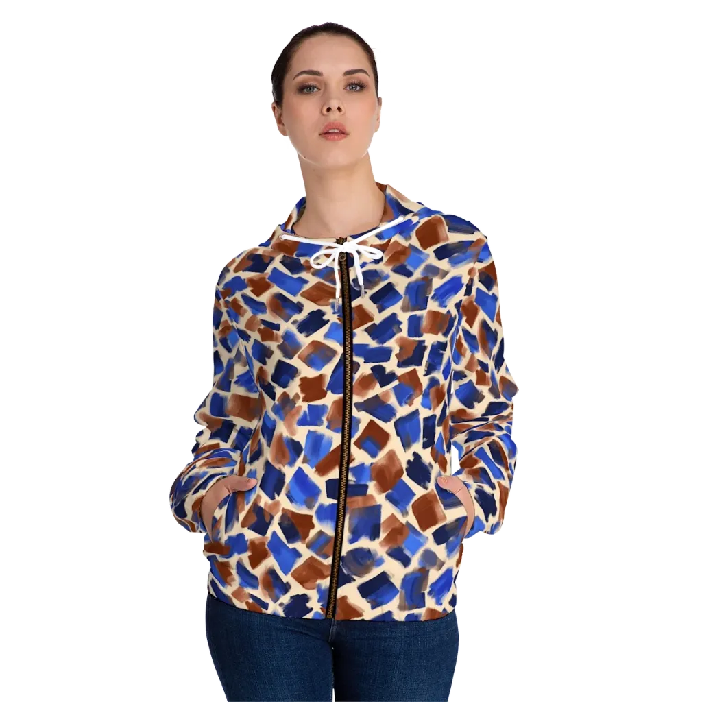 Painter’s Scatter on Women's Full-Zip Hoodie — Front On Person