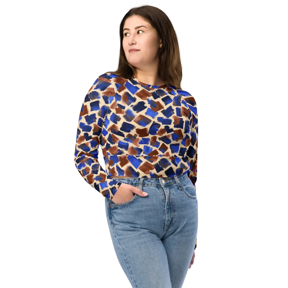 Painter’s Scatter on Long Sleeve Crop Top — Front