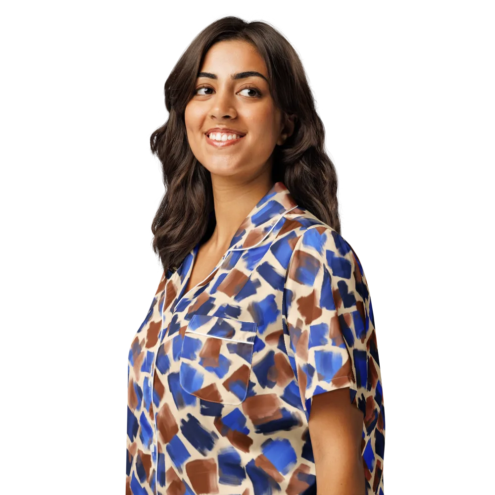Painter’s Scatter on Women's Short Sleeve Pajama Top — Left Front