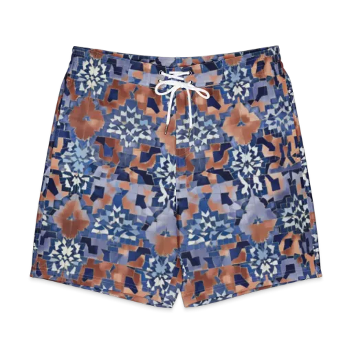 Blue Hour Tile on a Men's Board Shorts