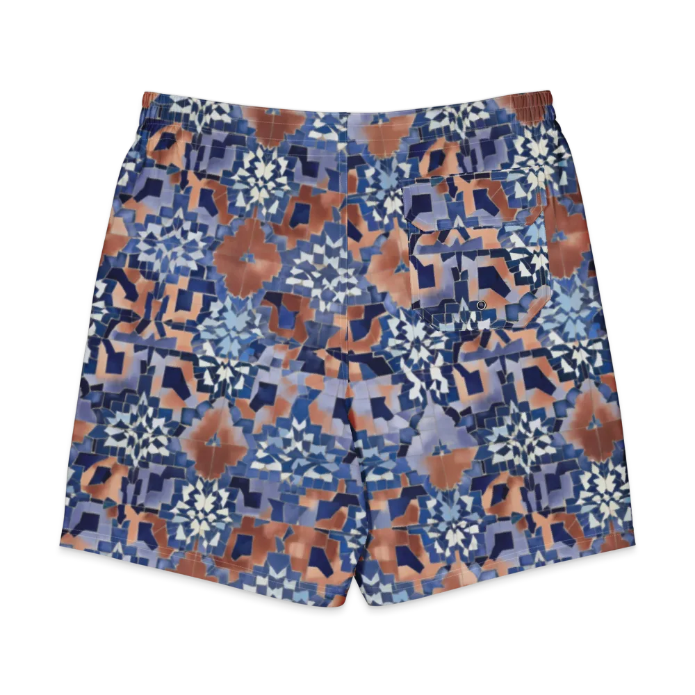 Blue Hour Tile on Men's Board Shorts — Back