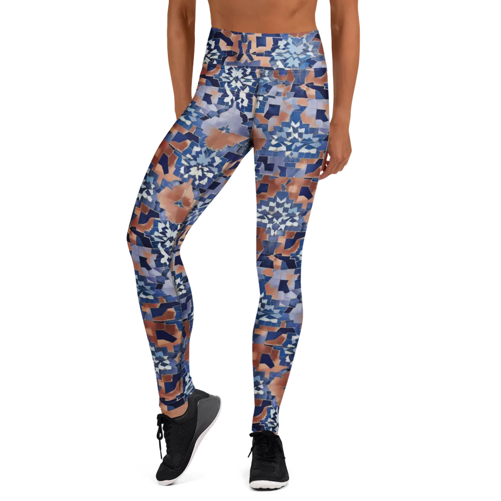 Blue Hour Tile on Yoga Leggings — Front