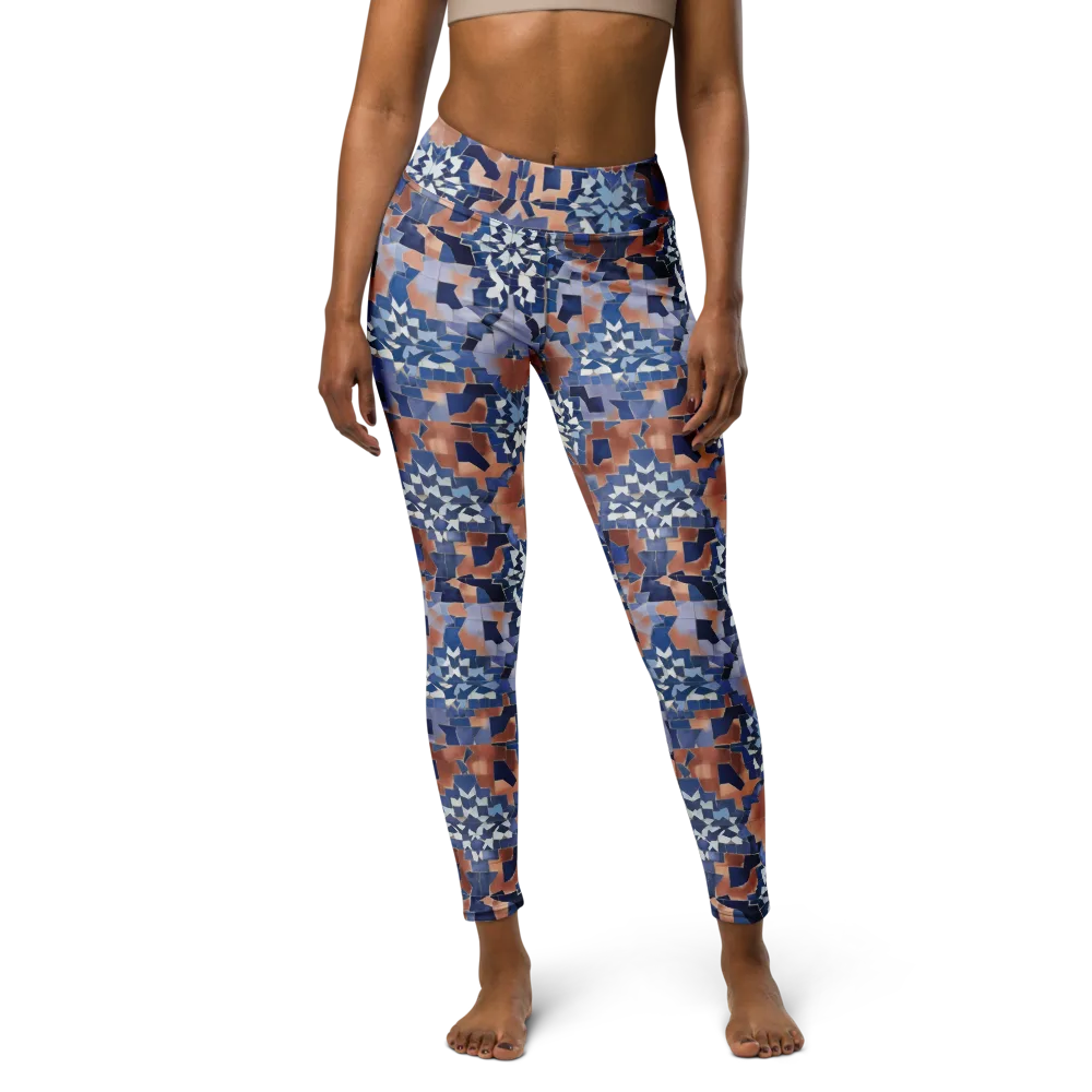Blue Hour Tile on Yoga Leggings — Front