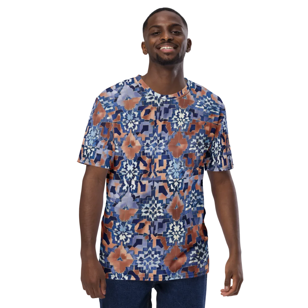 Blue Hour Tile on Men's Crew Neck T-Shirt — Front