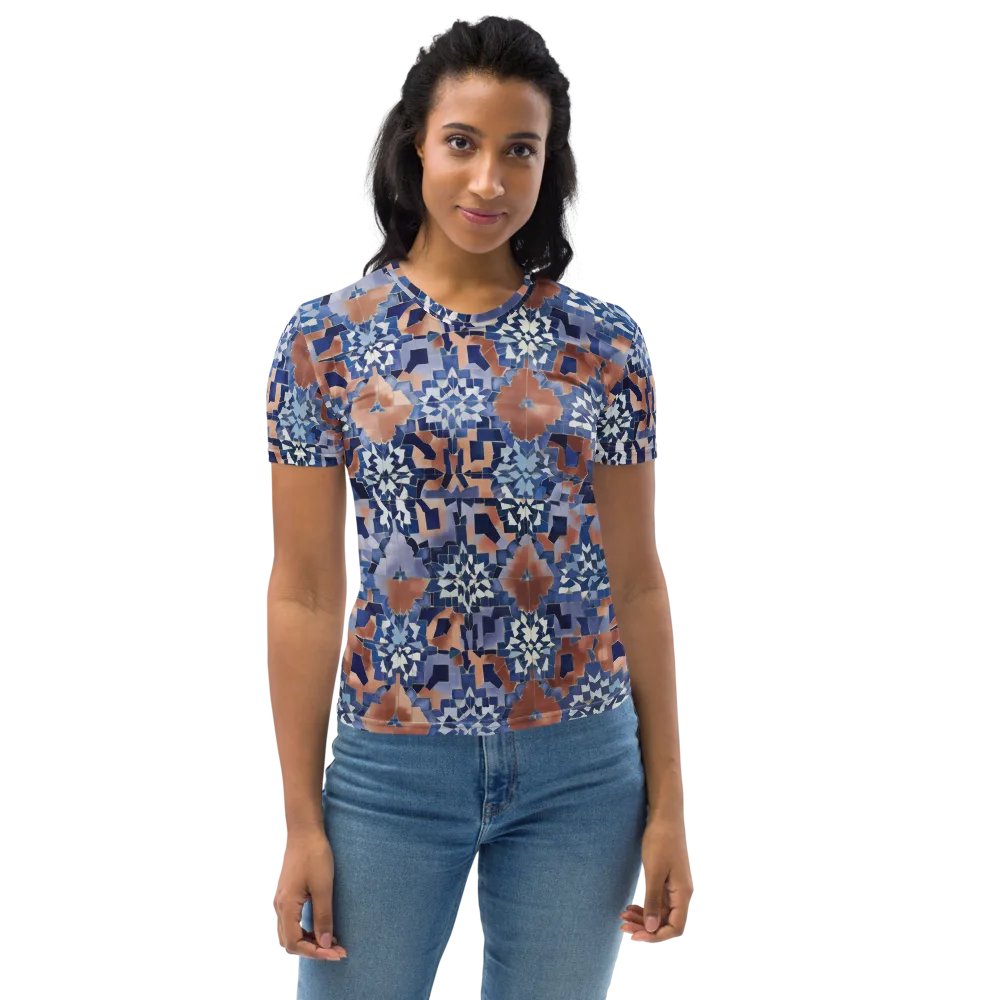 Blue Hour Tile on Women's Crew Neck T-Shirt — Front