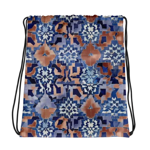 Blue Hour Tile on a Drawstring Bag
