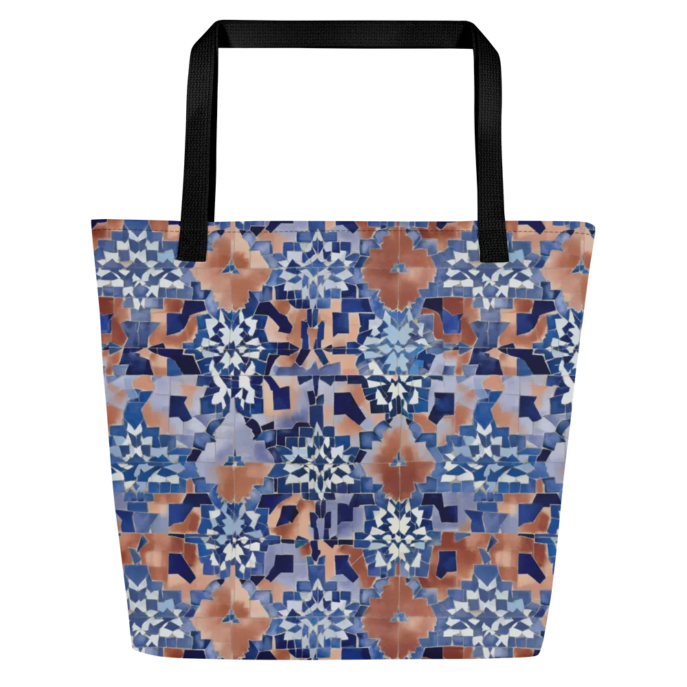 Blue Hour Tile on Large Tote Bag W/ Pocket — Front