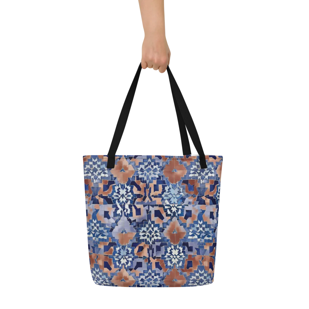 Blue Hour Tile on Large Tote Bag W/ Pocket — Front