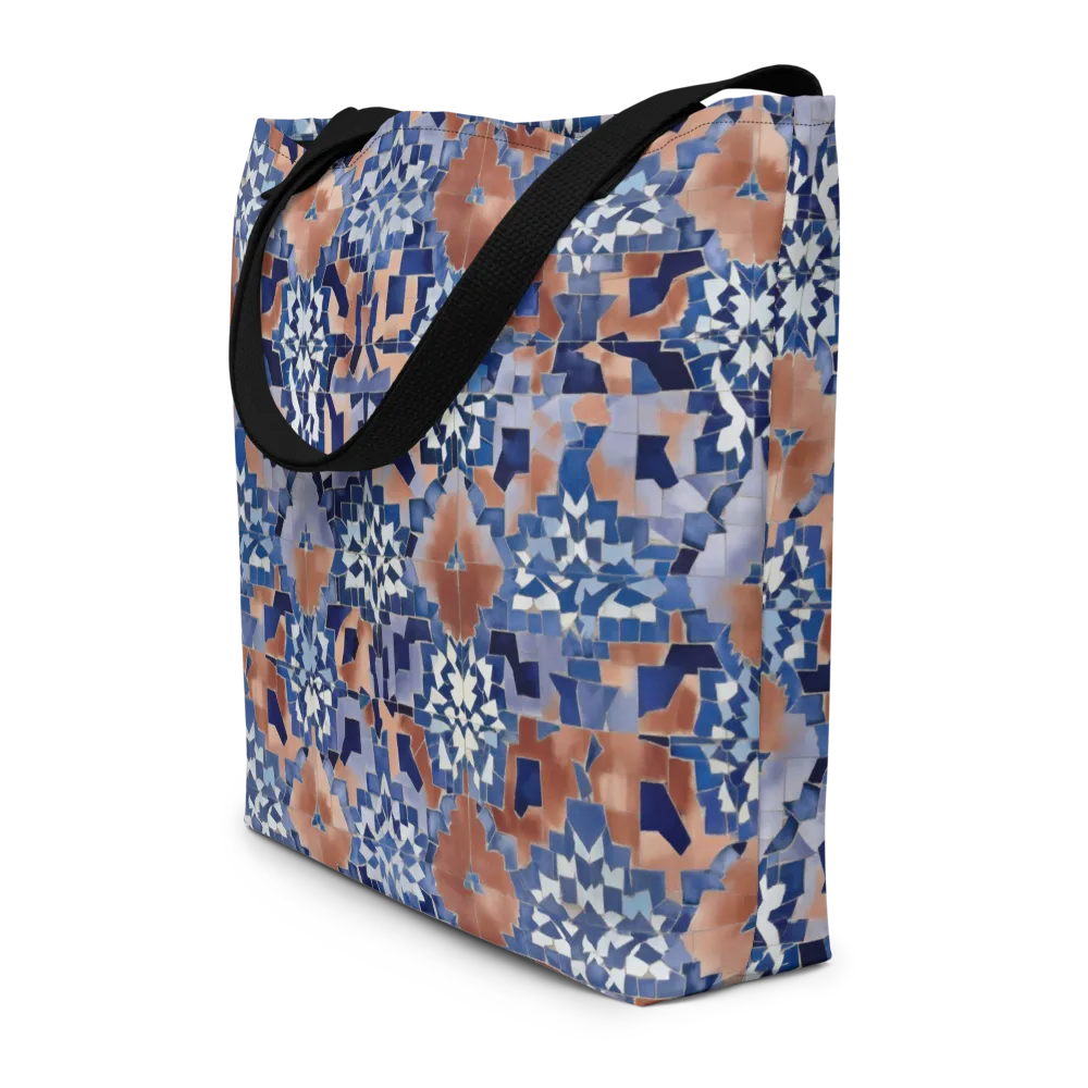 Blue Hour Tile on Large Tote Bag W/ Pocket — Front