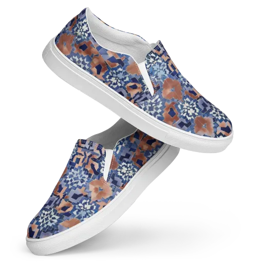 Blue Hour Tile on a Women's Slip-On Canvas Shoes
