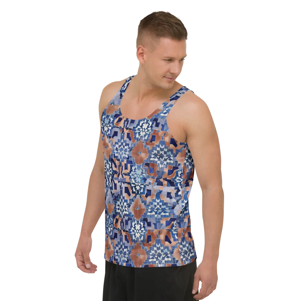 Blue Hour Tile on Men's Tank Top — Left Front