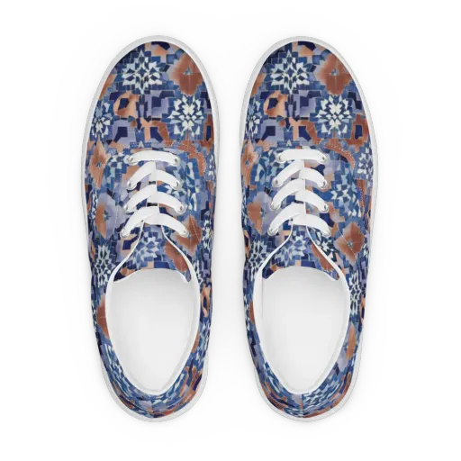 Blue Hour Tile on a Men's Lace-Up Canvas Shoes