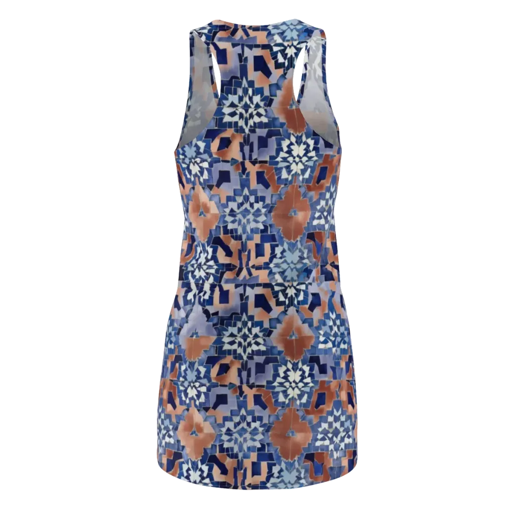 Blue Hour Tile on Racerback Dress — Back