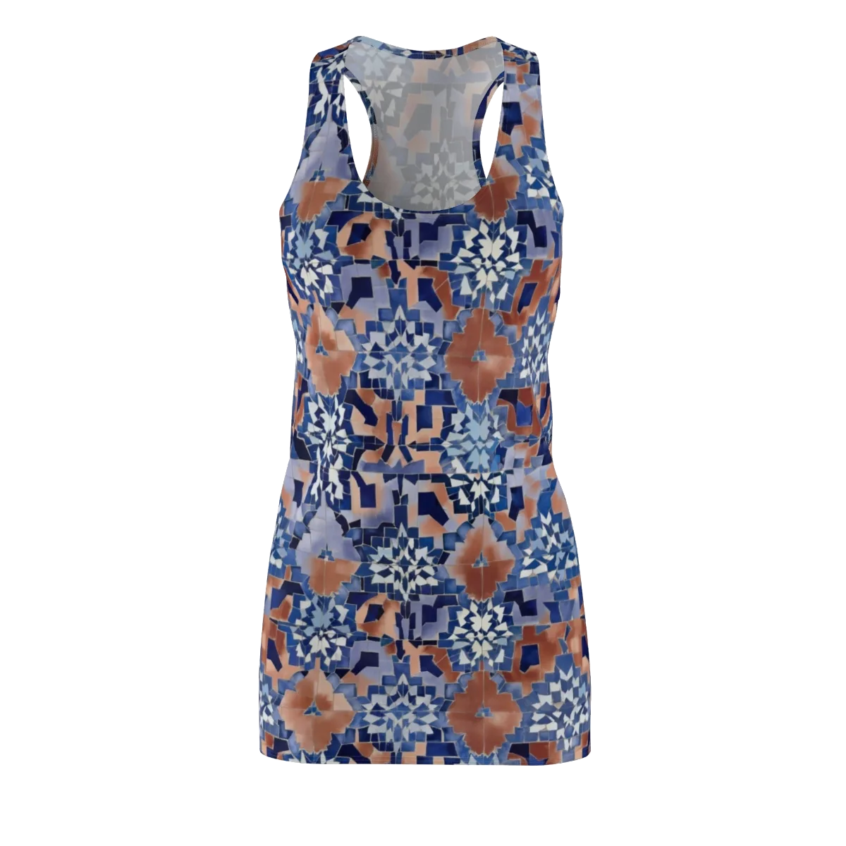 Blue Hour Tile on Racerback Dress — Front