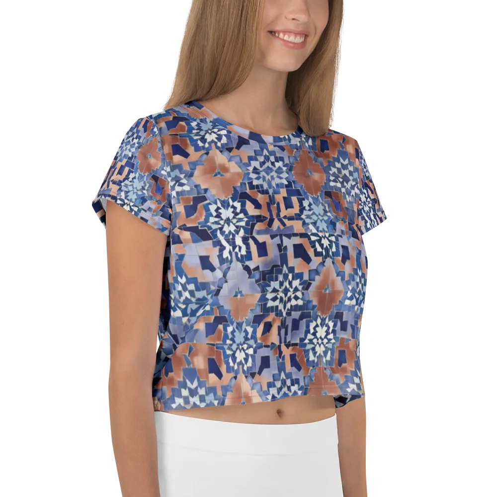 Blue Hour Tile on Crop Tee — Right