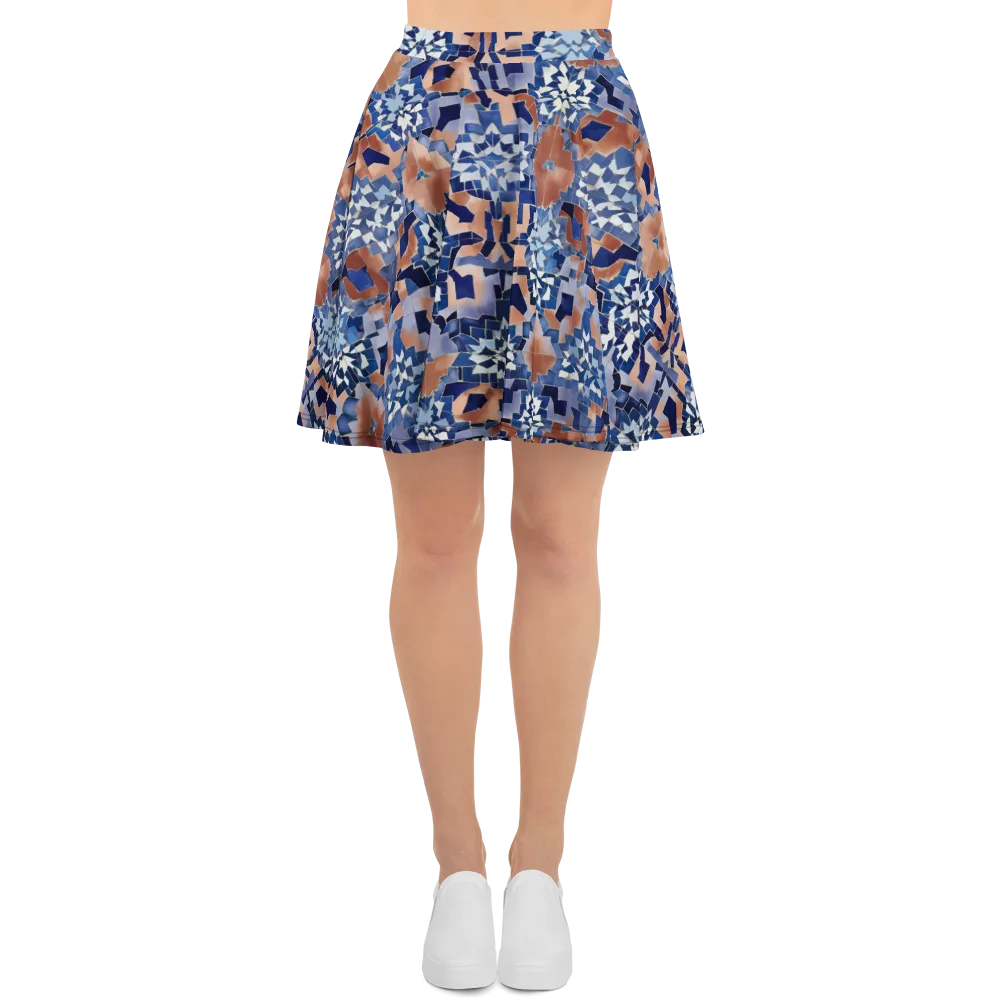 Blue Hour Tile on Skater Skirt — Front