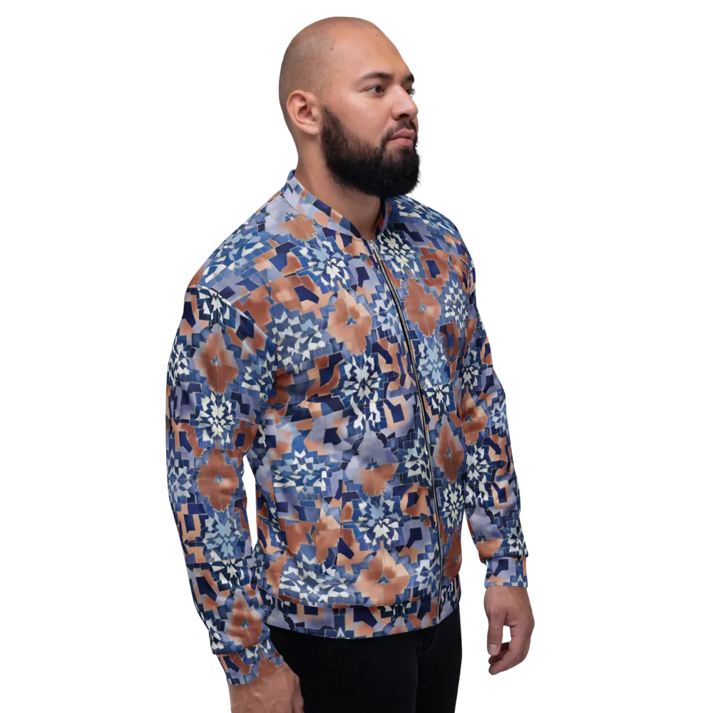 Blue Hour Tile on Bomber Jacket — Right
