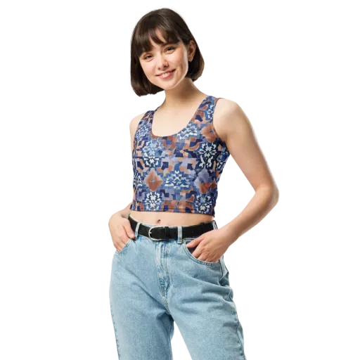 Blue Hour Tile on a Crop Top