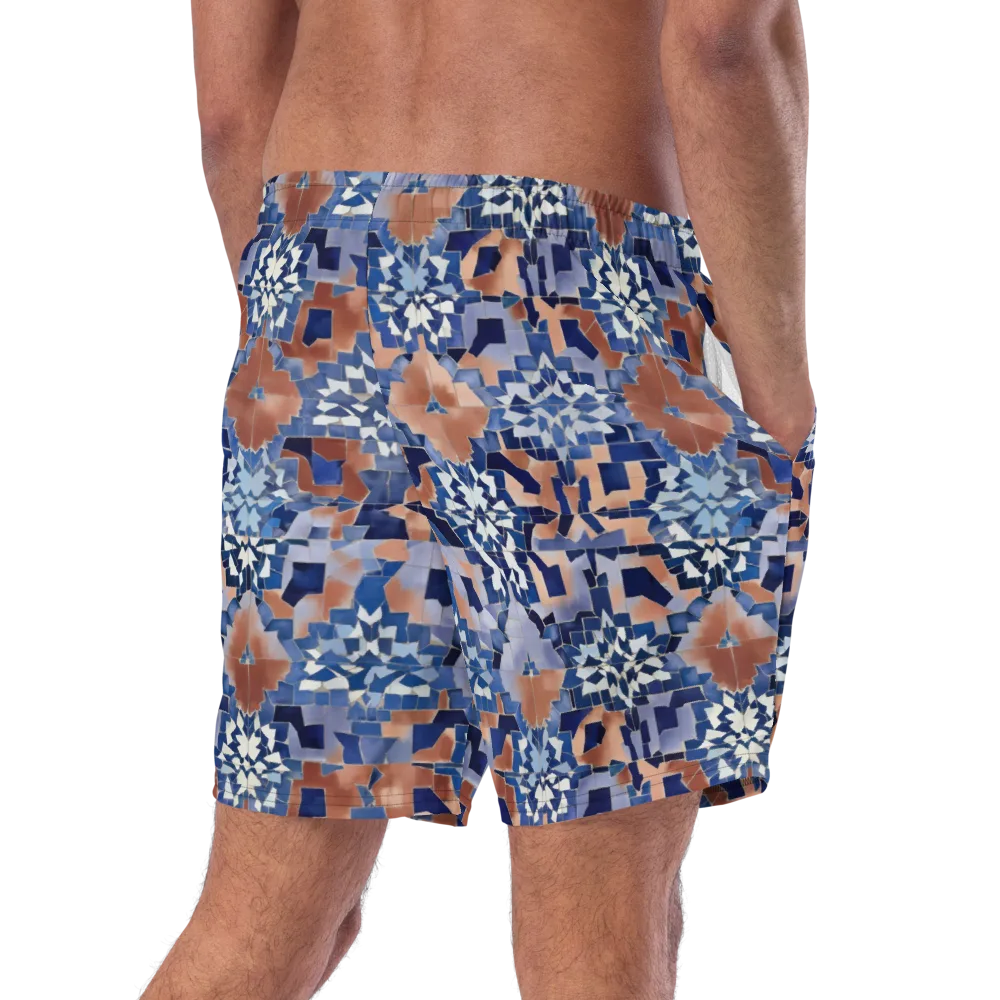 Blue Hour Tile on Swim Trunks — Right Back