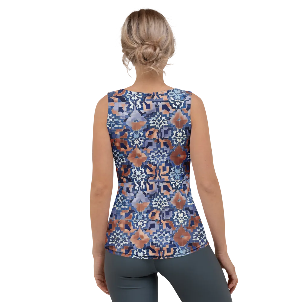 Blue Hour Tile on Women's Tank Top — Back