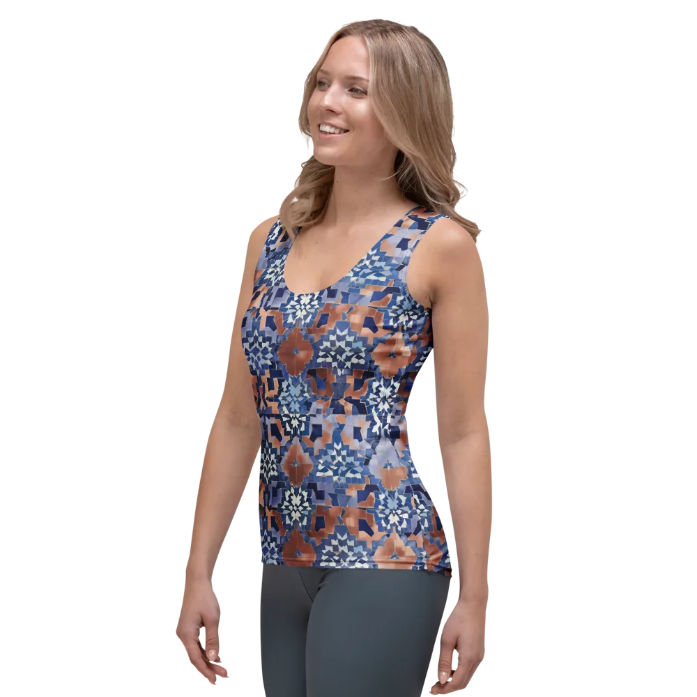 Blue Hour Tile on Women's Tank Top — Left Front
