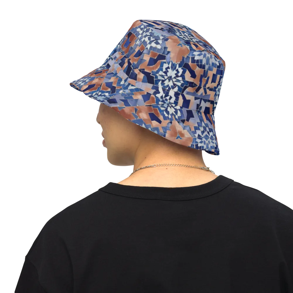 Blue Hour Tile on Reversible Bucket Hat — Back Inside