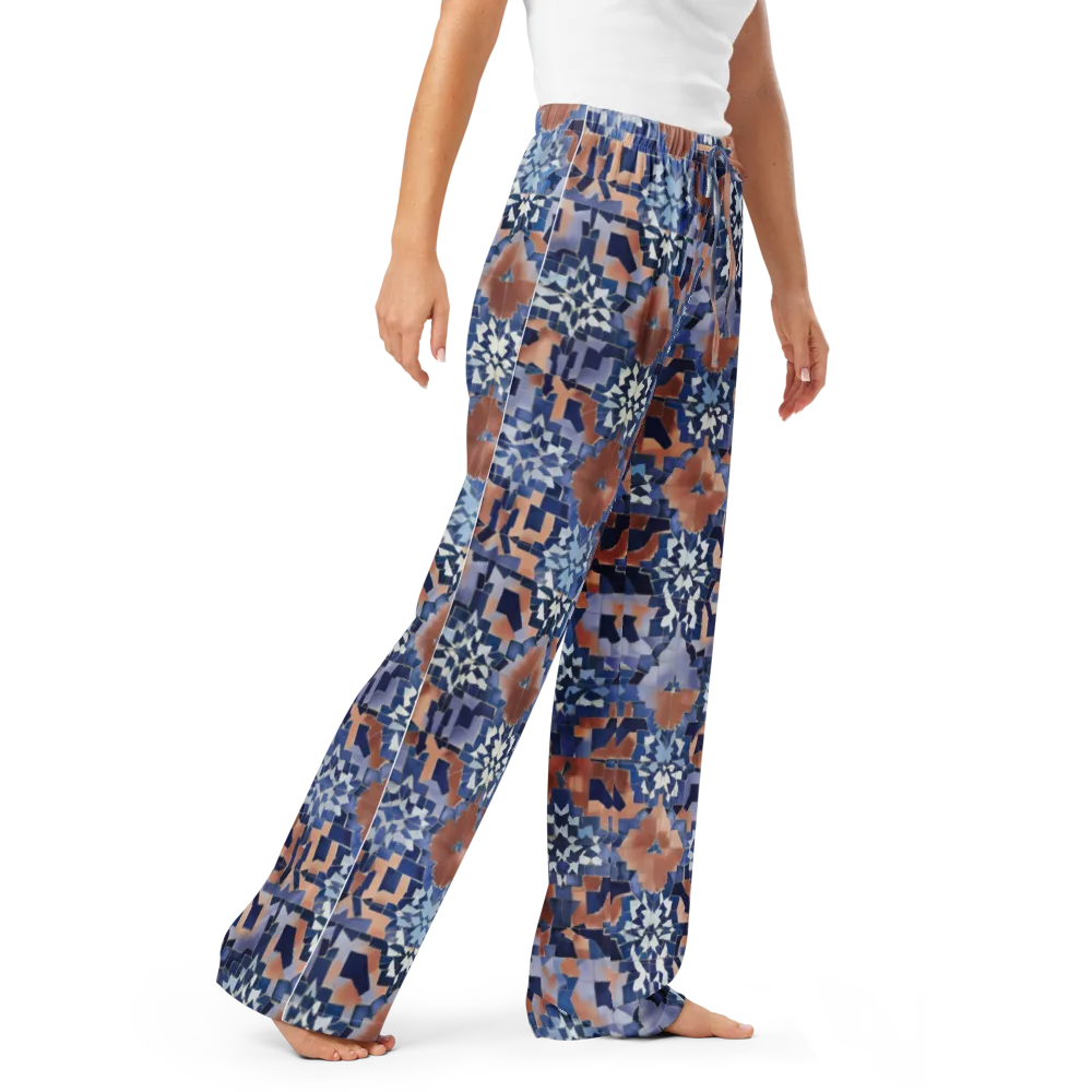 Blue Hour Tile on Women's Pajama Pants — Right Front