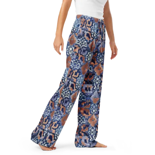 Blue Hour Tile on a Women's Pajama Pants