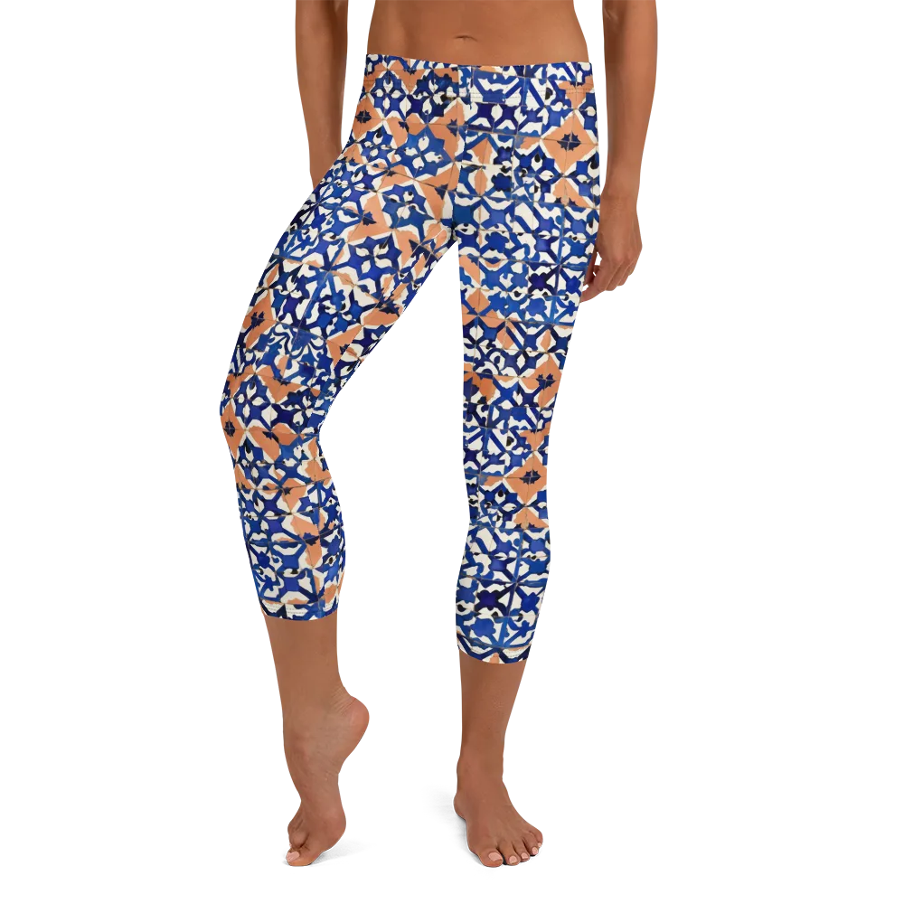 Cobalt Terrazzo on Capri Leggings — Front