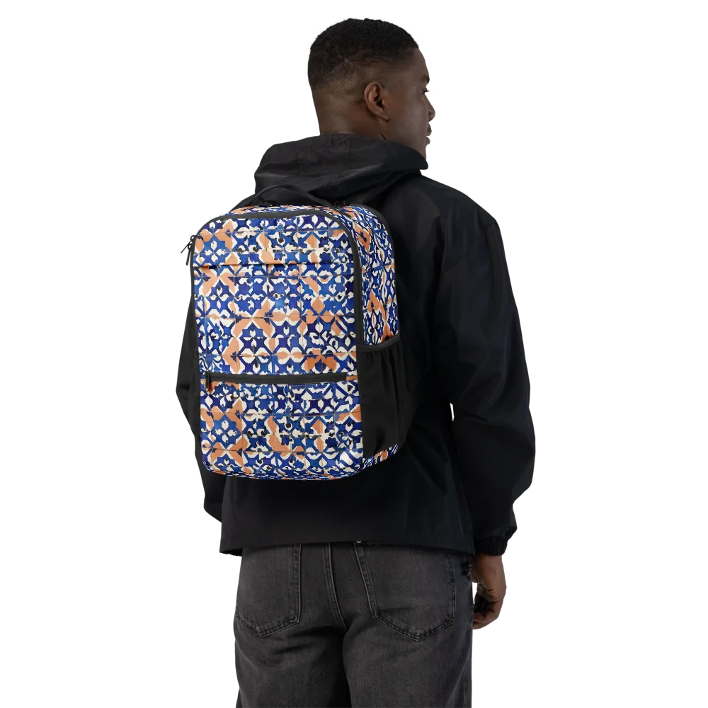 Cobalt Terrazzo on Utility Backpack — Back