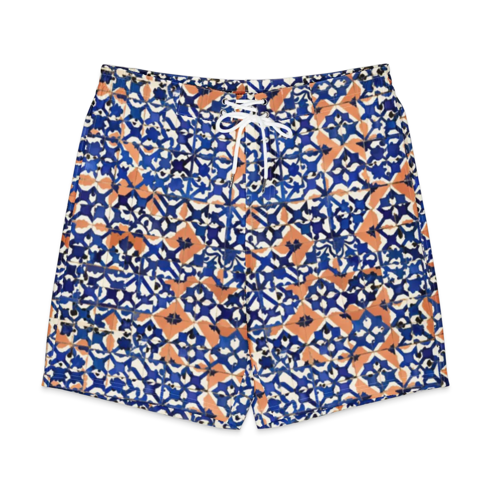 Cobalt Terrazzo on Men's Board Shorts — Front