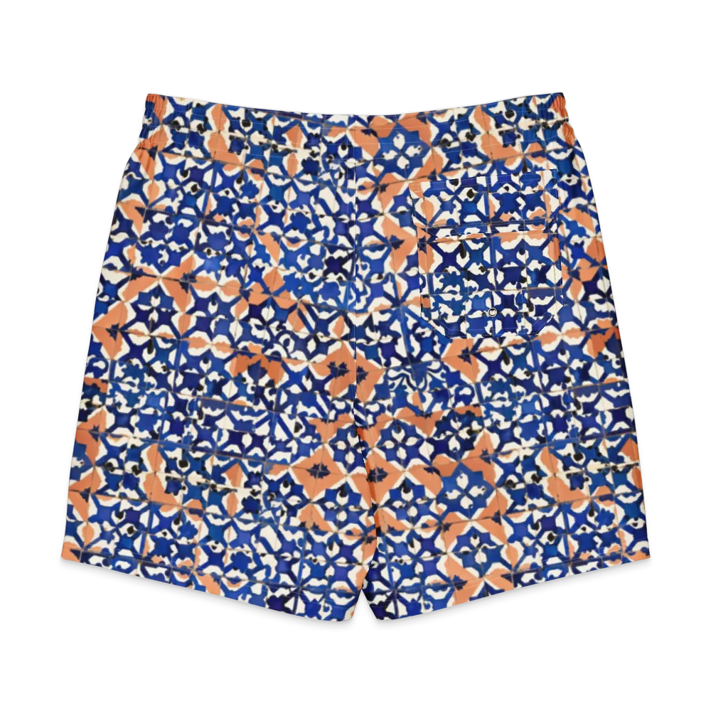 Cobalt Terrazzo on Men's Board Shorts — Back
