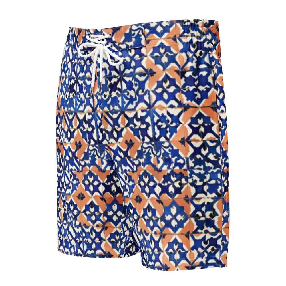 Cobalt Terrazzo on Men's Board Shorts — Front