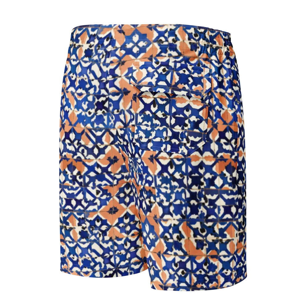 Cobalt Terrazzo on Men's Board Shorts — Back