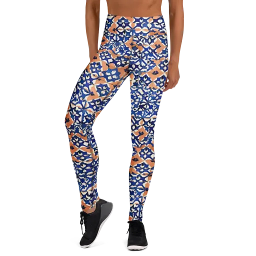 Cobalt Terrazzo on a Yoga Leggings