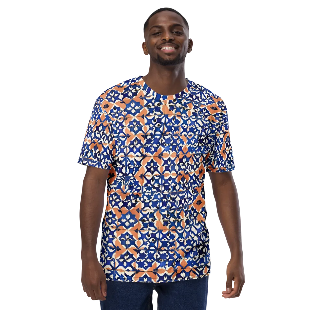 Cobalt Terrazzo on Men's Crew Neck T-Shirt — Front