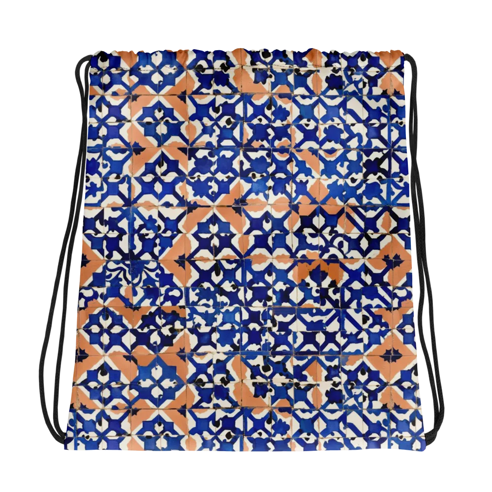 Cobalt Terrazzo on Drawstring Bag — Photo
