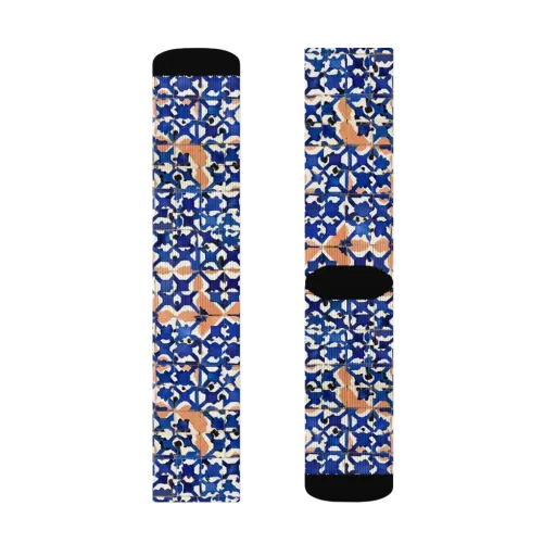 Cobalt Terrazzo on a Socks