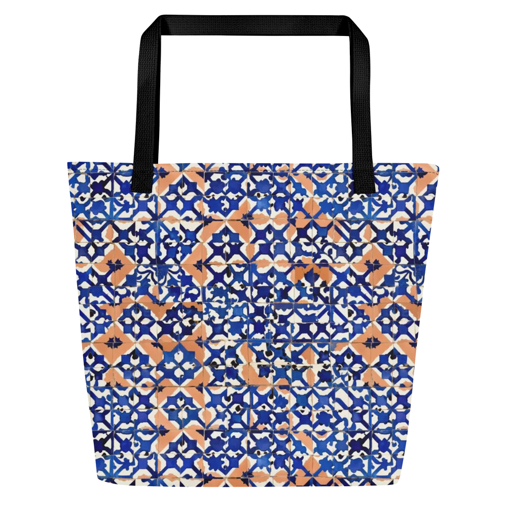 Cobalt Terrazzo on Large Tote Bag W/ Pocket — Front