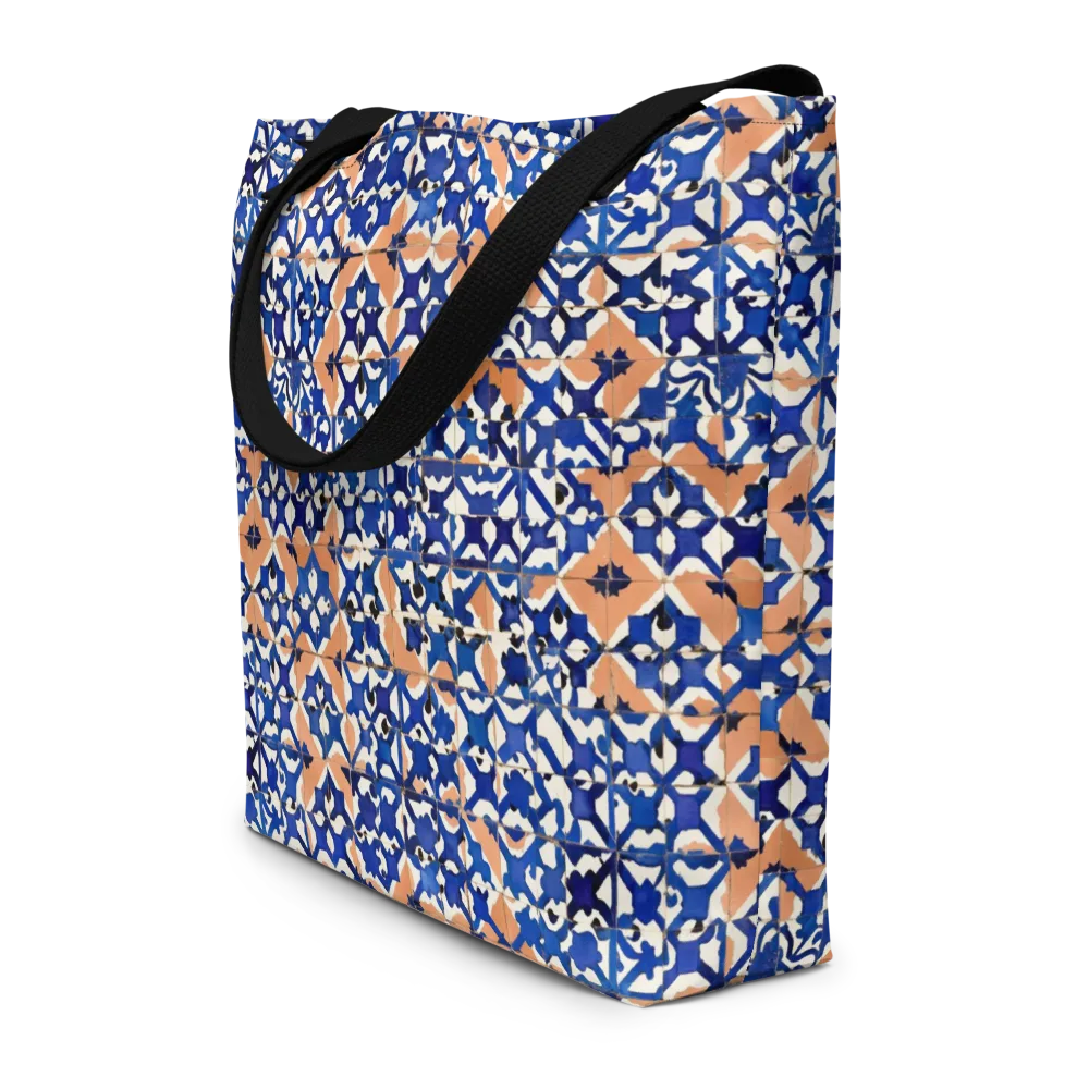 Cobalt Terrazzo on Large Tote Bag W/ Pocket — Front