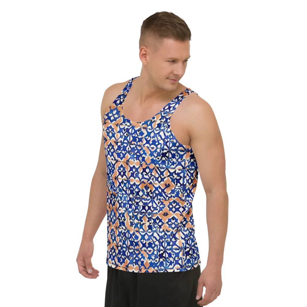 Cobalt Terrazzo on Men's Tank Top — Left Front