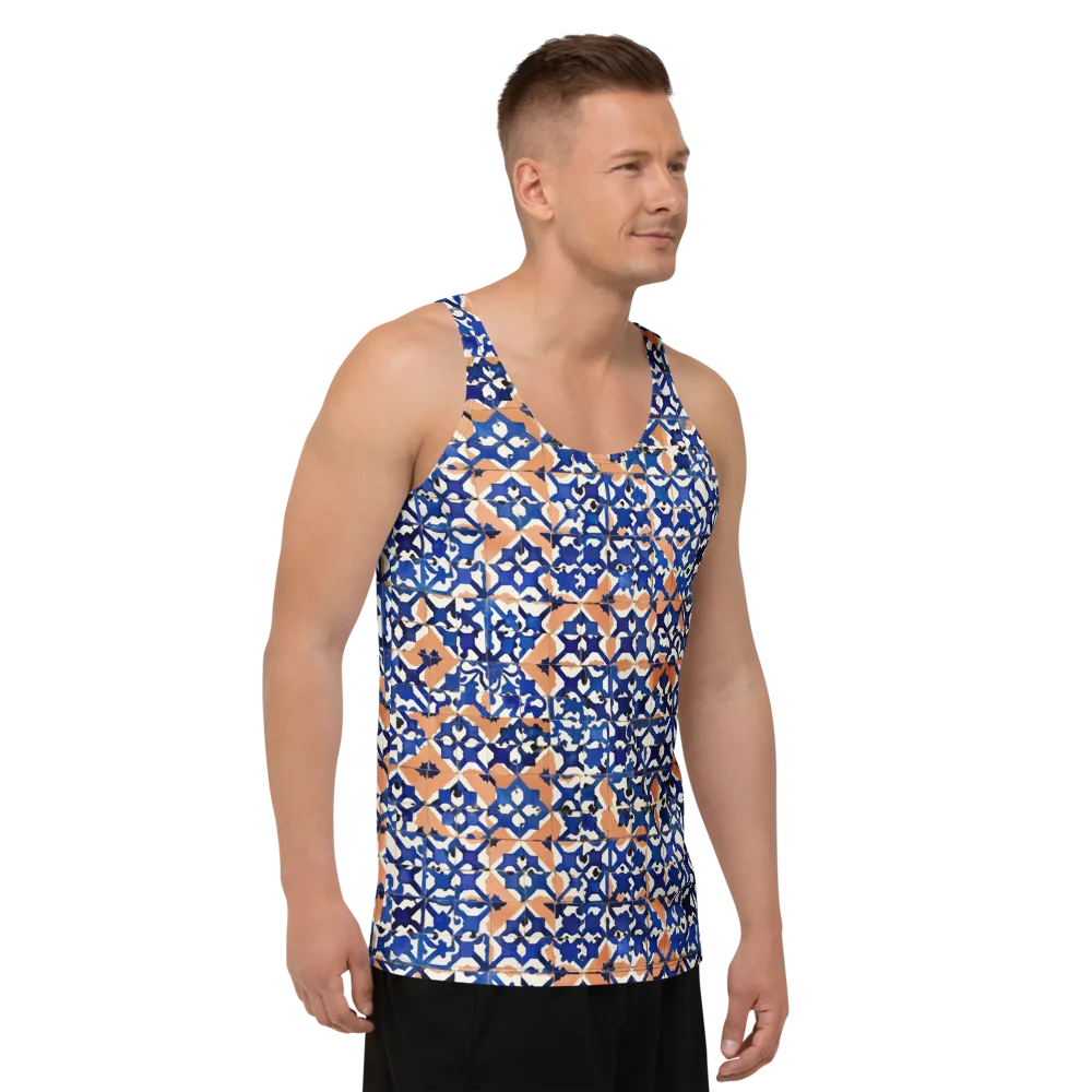 Cobalt Terrazzo on Men's Tank Top — Right Front
