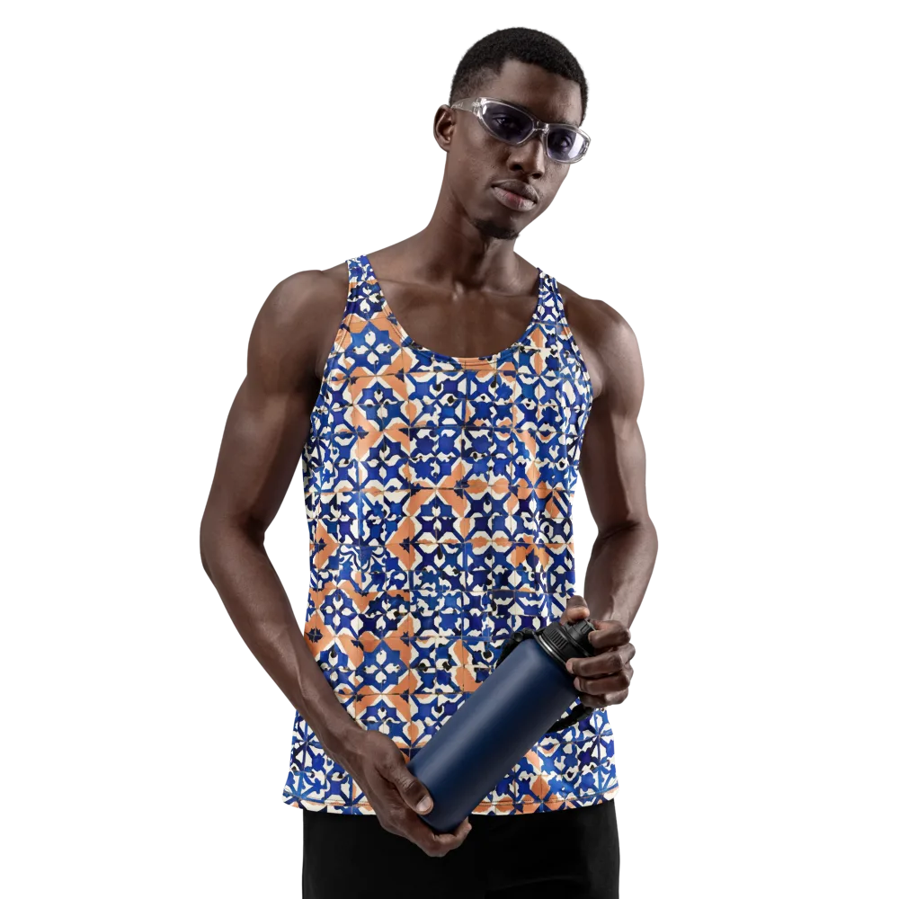 Cobalt Terrazzo on Men's Tank Top — Front