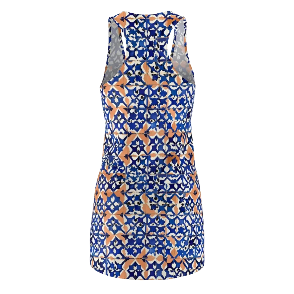 Cobalt Terrazzo on Racerback Dress — Back