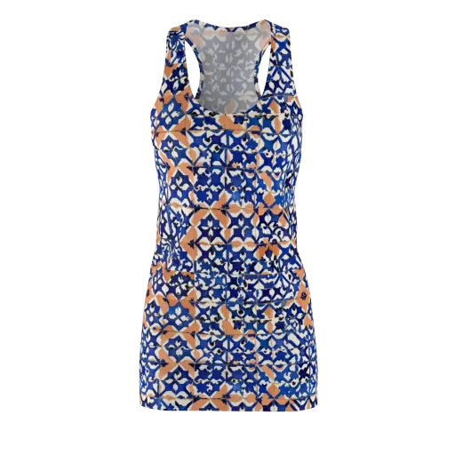 Cobalt Terrazzo on a Racerback Dress