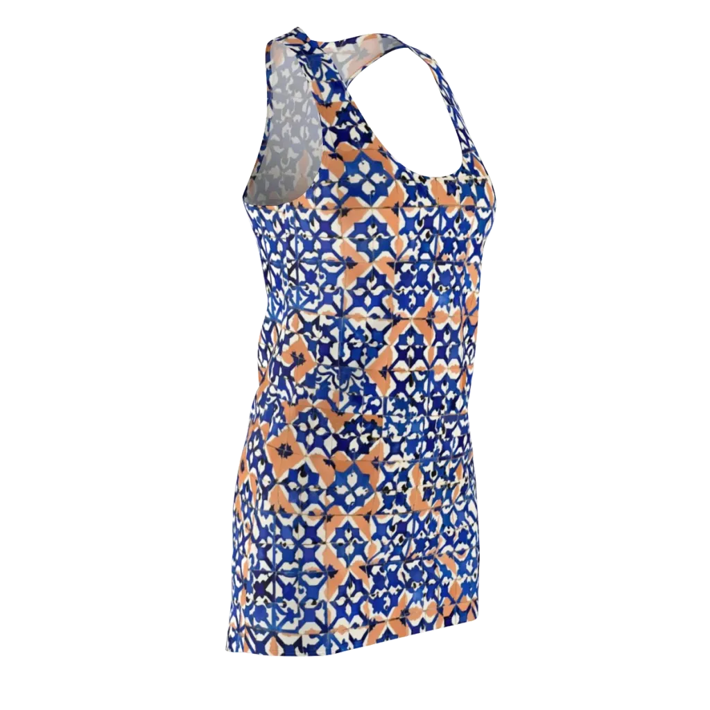 Cobalt Terrazzo on Racerback Dress — Front Side