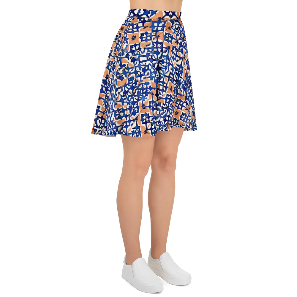 Cobalt Terrazzo on Skater Skirt — Right